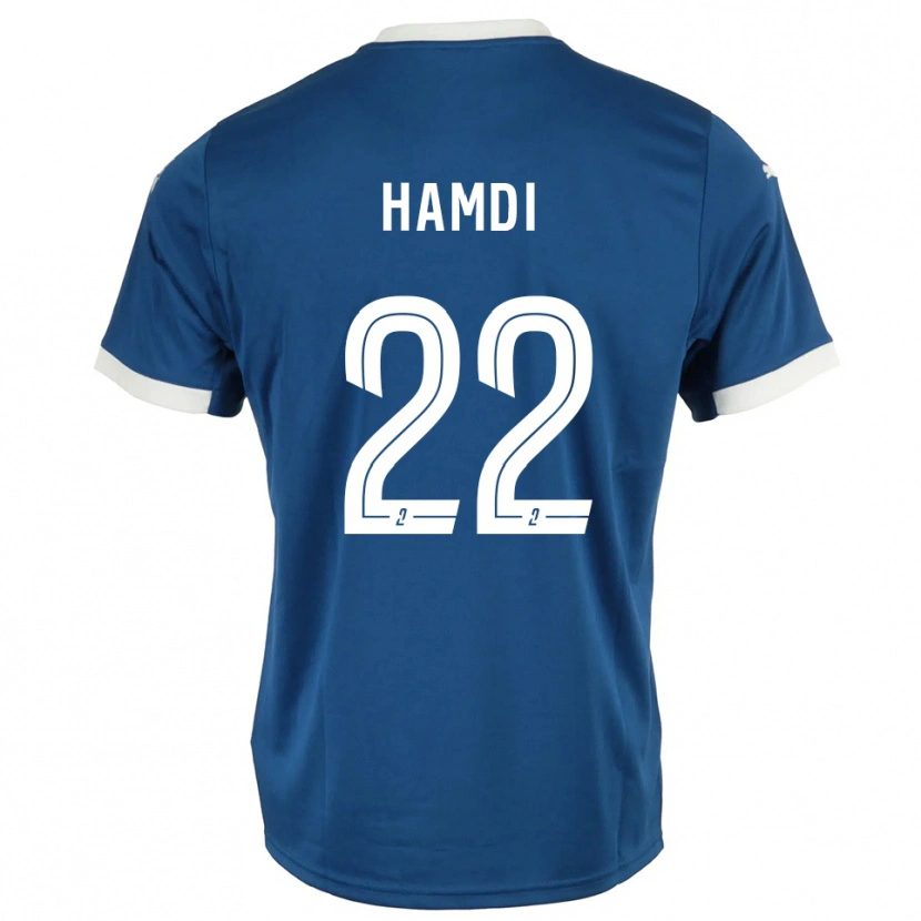 Danxen Niño Camiseta Mathis Hamdi #22 Azul Blanco 1ª Equipación 2025/26 La Camisa