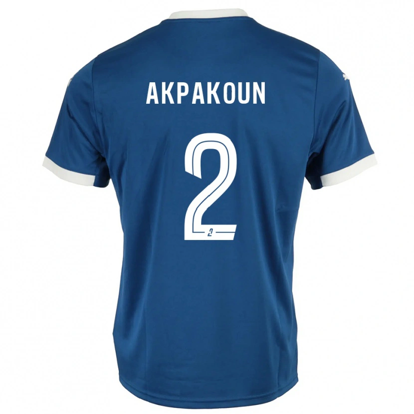 Danxen Niño Camiseta Tom Akpakoun #2 Azul Blanco 1ª Equipación 2025/26 La Camisa