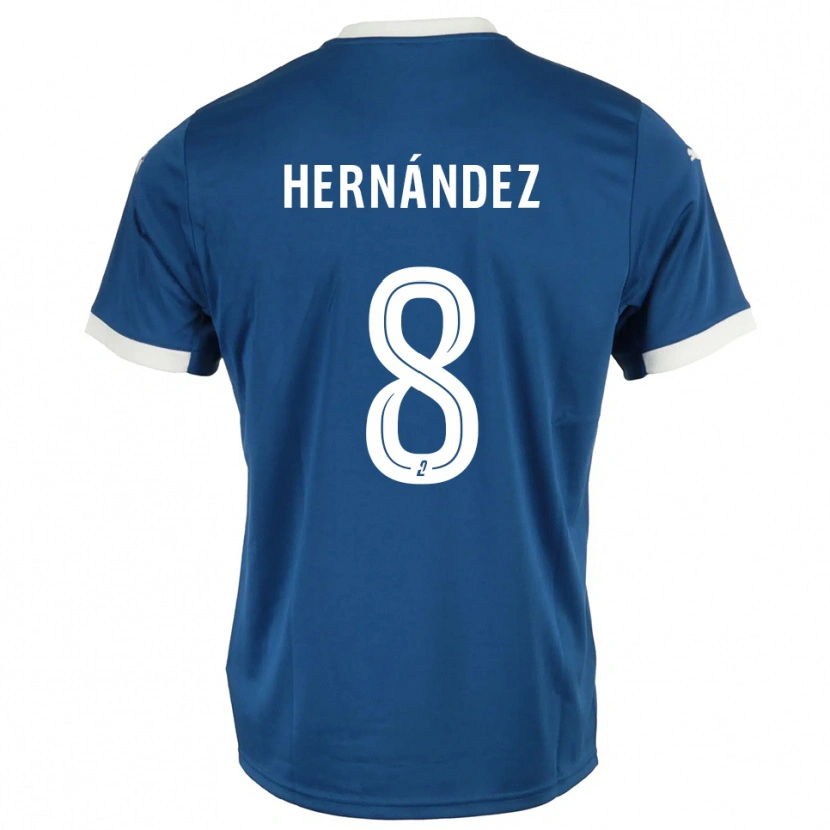 Danxen Niño Camiseta Pablo Hernandez #8 Azul Blanco 1ª Equipación 2025/26 La Camisa