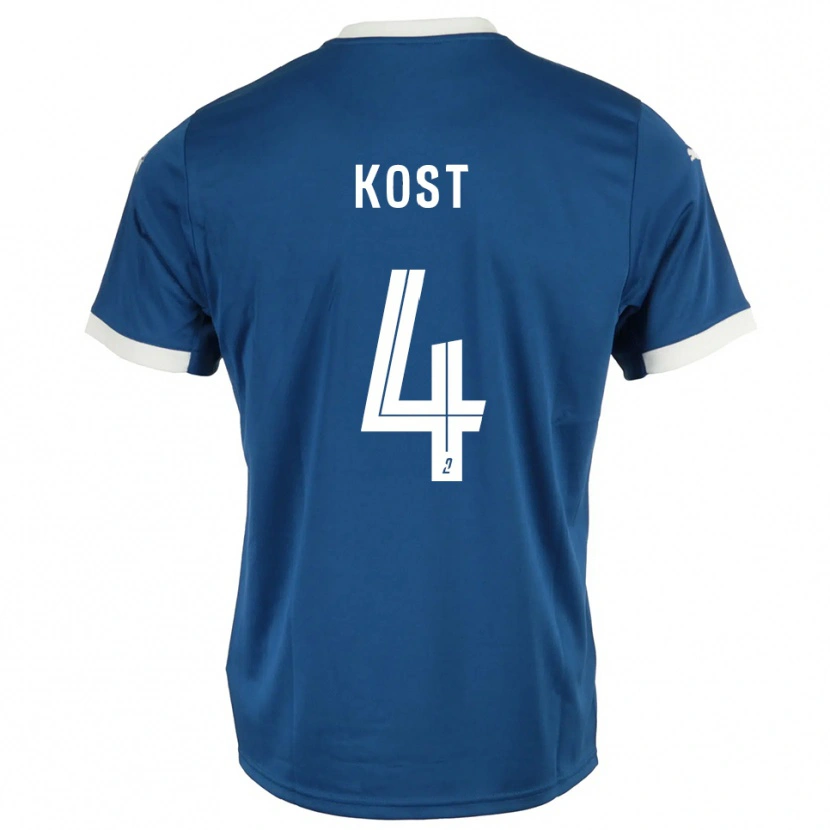 Danxen Niño Camiseta Enzo Kost #4 Azul Blanco 1ª Equipación 2025/26 La Camisa
