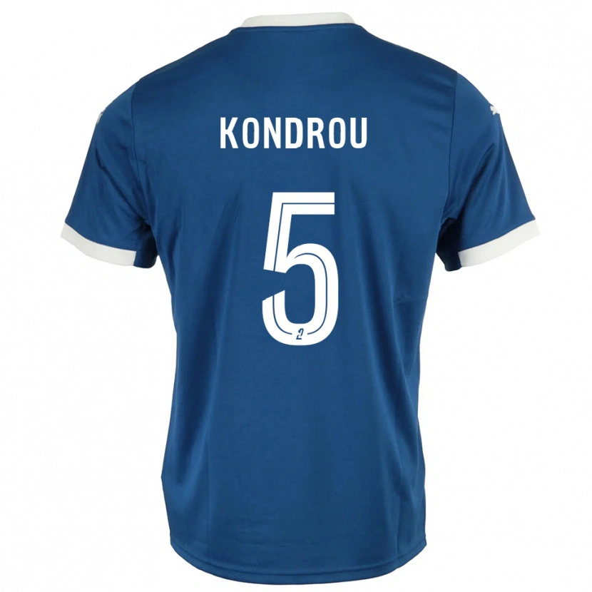 Danxen Niño Camiseta David Kondrou #5 Azul Blanco 1ª Equipación 2025/26 La Camisa