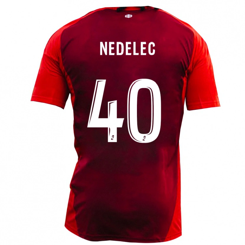 Danxen Niño Camiseta Aymerick Nedelec #40 Rojo Borgoña 1ª Equipación 2025/26 La Camisa