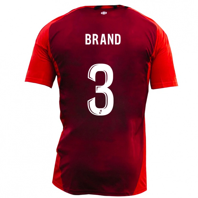 Danxen Niño Camiseta Robin Brand #3 Rojo Borgoña 1ª Equipación 2025/26 La Camisa