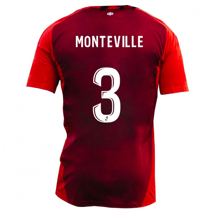 Danxen Niño Camiseta Idriss Monteville #3 Rojo Borgoña 1ª Equipación 2025/26 La Camisa