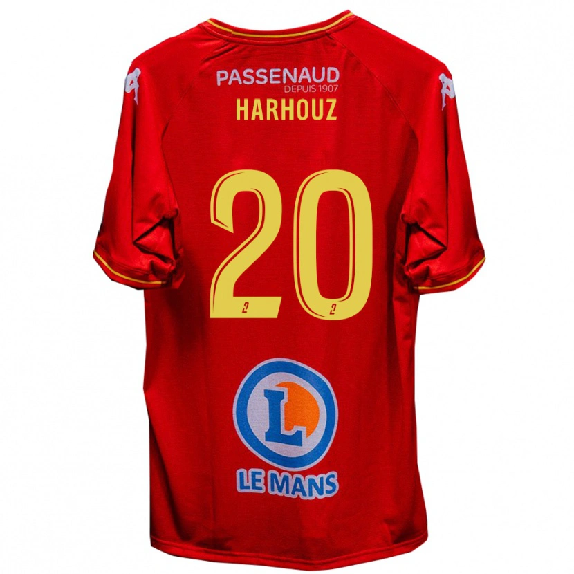 Danxen Niño Camiseta William Harhouz #20 Rojo Amarillo 1ª Equipación 2025/26 La Camisa