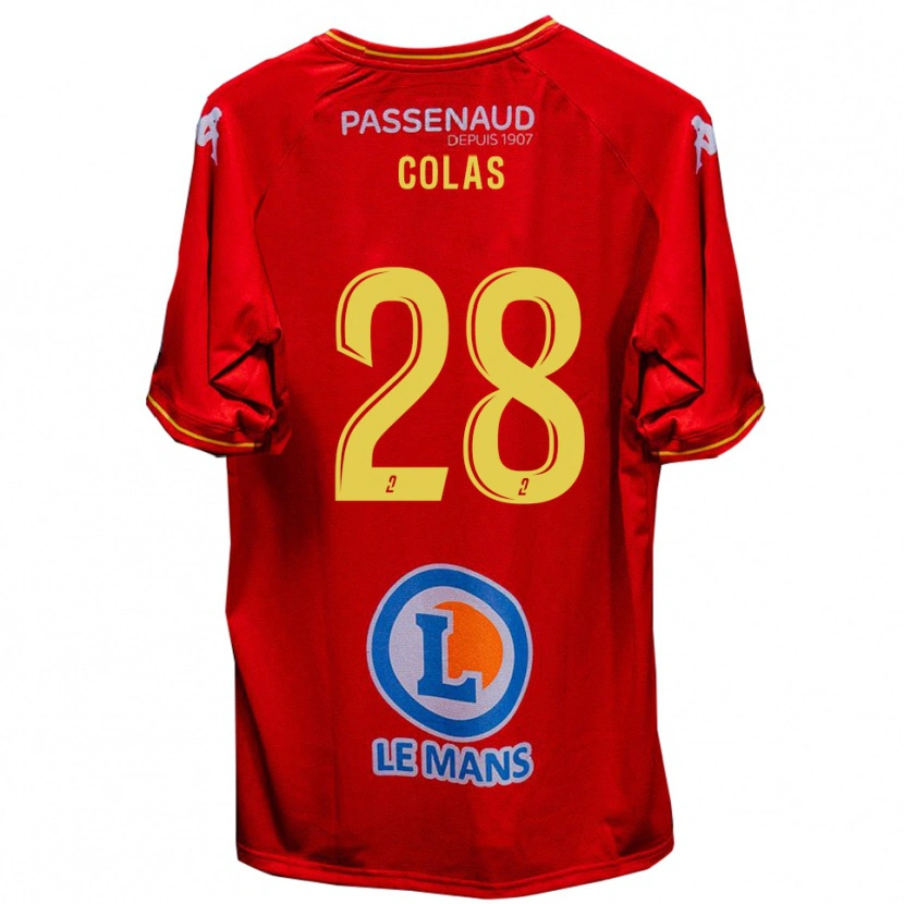 Danxen Niño Camiseta Erwan Colas #28 Rojo Amarillo 1ª Equipación 2025/26 La Camisa