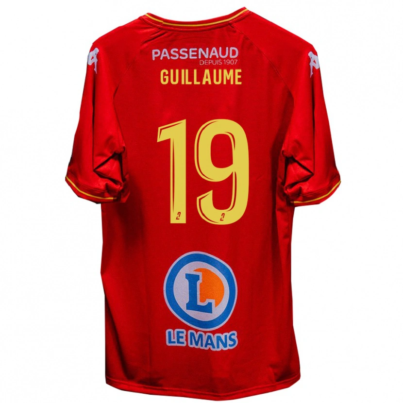 Danxen Niño Camiseta Baptiste Guillaume #19 Rojo Amarillo 1ª Equipación 2025/26 La Camisa