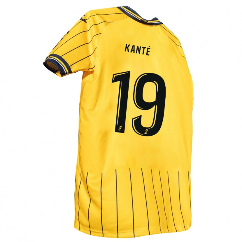 Danxen Niño Camiseta Ousmane Kanté #19 Amarillo Azul Marino 1ª Equipación 2025/26 La Camisa