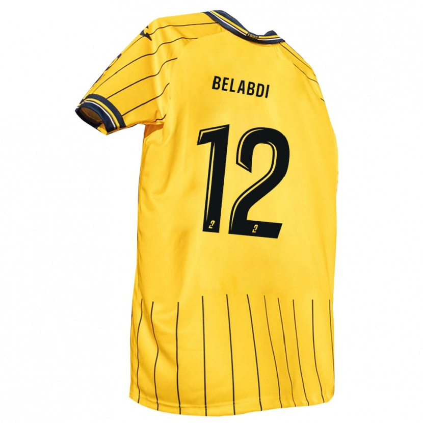 Danxen Niño Camiseta Tao Belabdi #12 Amarillo Azul Marino 1ª Equipación 2025/26 La Camisa