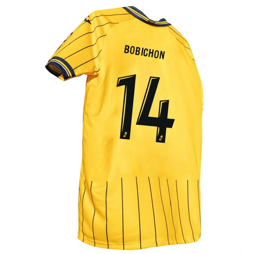 Danxen Niño Camiseta Antonin Bobichon #14 Amarillo Azul Marino 1ª Equipación 2025/26 La Camisa