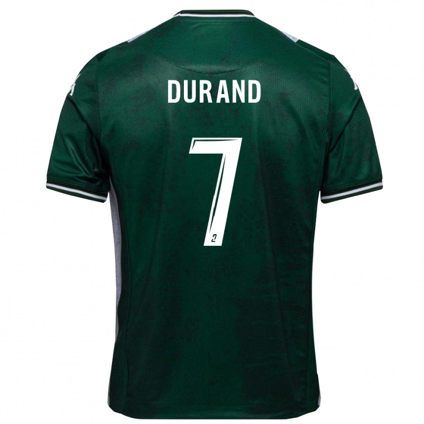 Danxen Niño Camiseta Damien Durand #7 Verde Blanco 1ª Equipación 2025/26 La Camisa