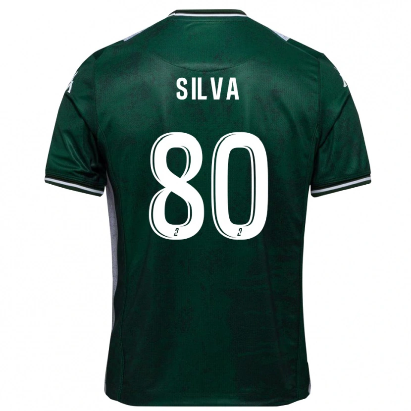 Danxen Niño Camiseta Brian Silva #80 Verde Blanco 1ª Equipación 2025/26 La Camisa