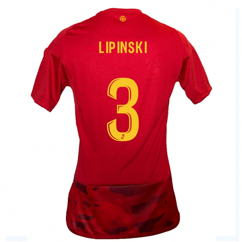 Danxen Niño Camiseta Raphaël Lipinski #3 Rojo Amarillo 1ª Equipación 2025/26 La Camisa