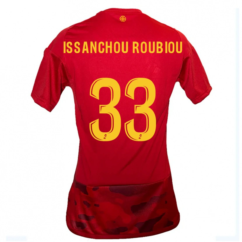 Danxen Niño Camiseta Corentin Issanchou Roubiou #33 Rojo Amarillo 1ª Equipación 2025/26 La Camisa