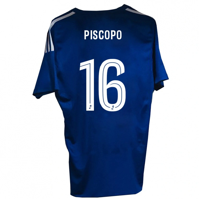 Danxen Niño Camiseta Ange Piscopo #16 Azul Blanco 1ª Equipación 2025/26 La Camisa