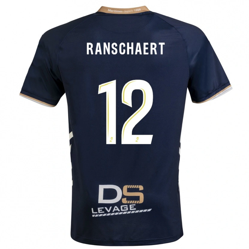 Danxen Niño Camiseta Rafael Ranschaert #12 Azul Marino Oro 1ª Equipación 2025/26 La Camisa