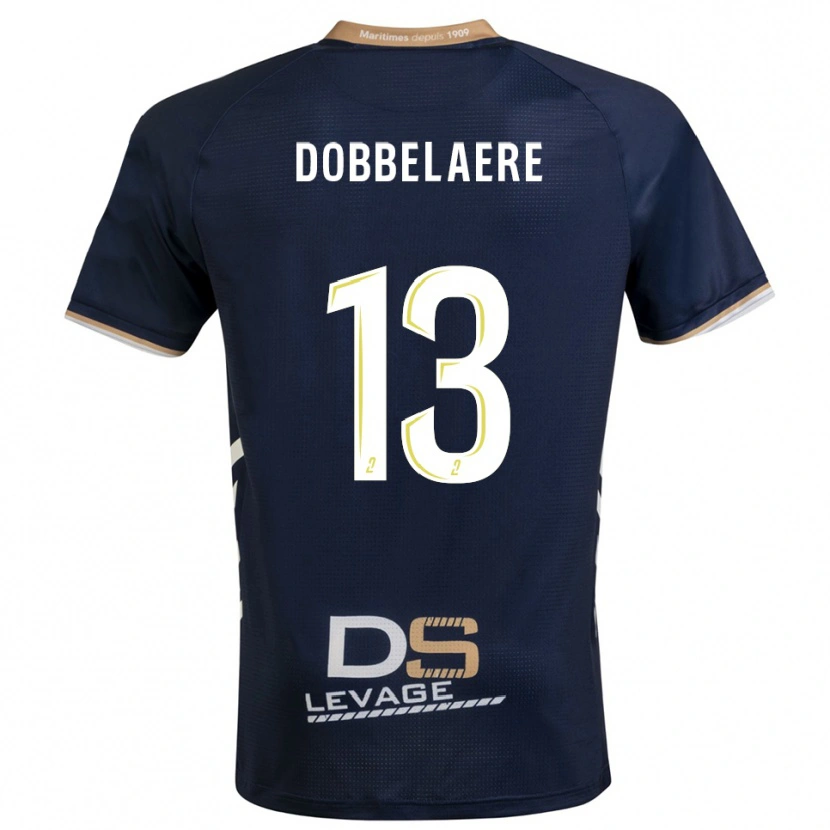 Danxen Niño Camiseta Maxime Dobbelaere #13 Azul Marino Oro 1ª Equipación 2025/26 La Camisa