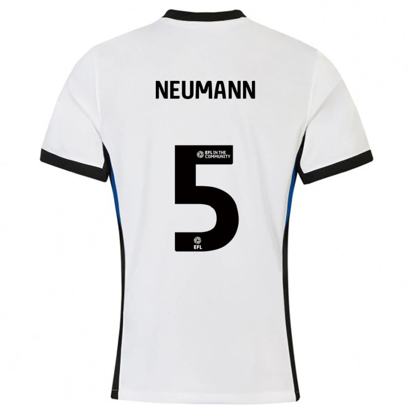 Danxen Niño Camiseta Phil Neumann #5 Blanco Azul 2ª Equipación 2025/26 La Camisa