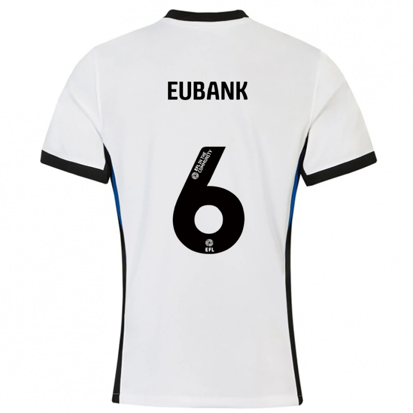 Danxen Niño Camiseta Cameron Eubank #6 Blanco Azul 2ª Equipación 2025/26 La Camisa