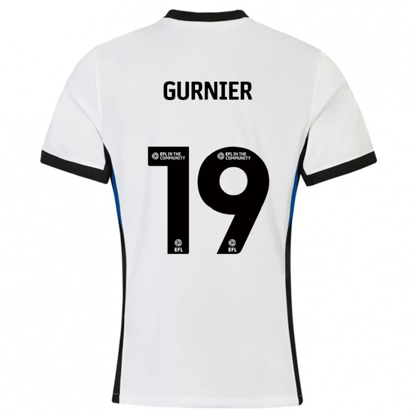 Danxen Niño Camiseta Aurelien Gurnier #19 Blanco Azul 2ª Equipación 2025/26 La Camisa