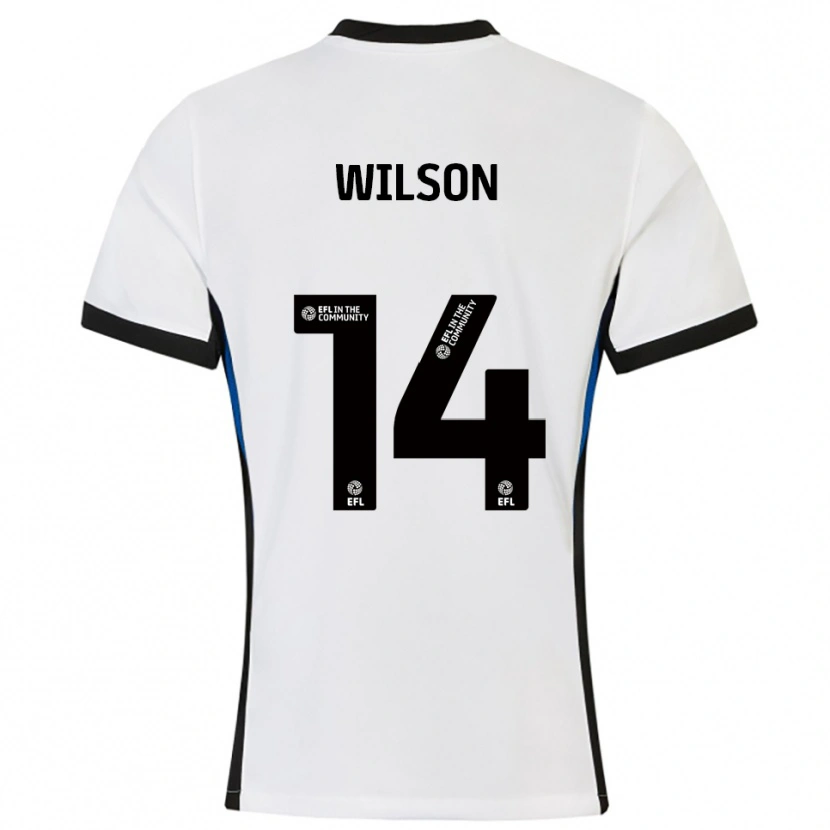 Danxen Niño Camiseta Siobhan Wilson #14 Blanco Azul 2ª Equipación 2025/26 La Camisa