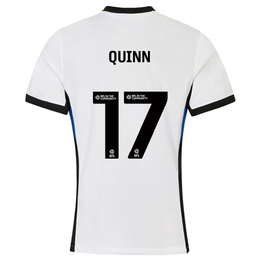 Danxen Niño Camiseta Lucy Quinn #17 Blanco Azul 2ª Equipación 2025/26 La Camisa