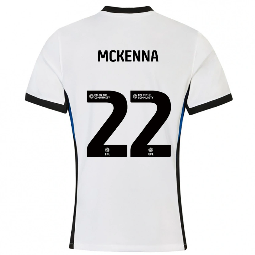 Danxen Niño Camiseta Rebecca Mckenna #22 Blanco Azul 2ª Equipación 2025/26 La Camisa