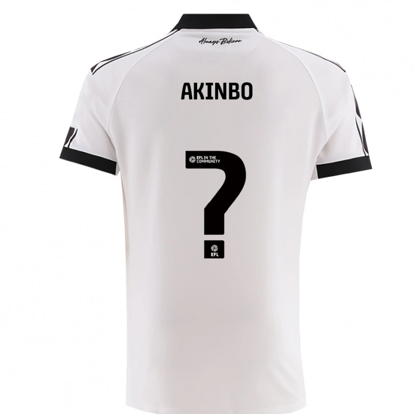 Danxen Niño Camiseta Victor Akinbo #0 Blanco Negro 2ª Equipación 2025/26 La Camisa