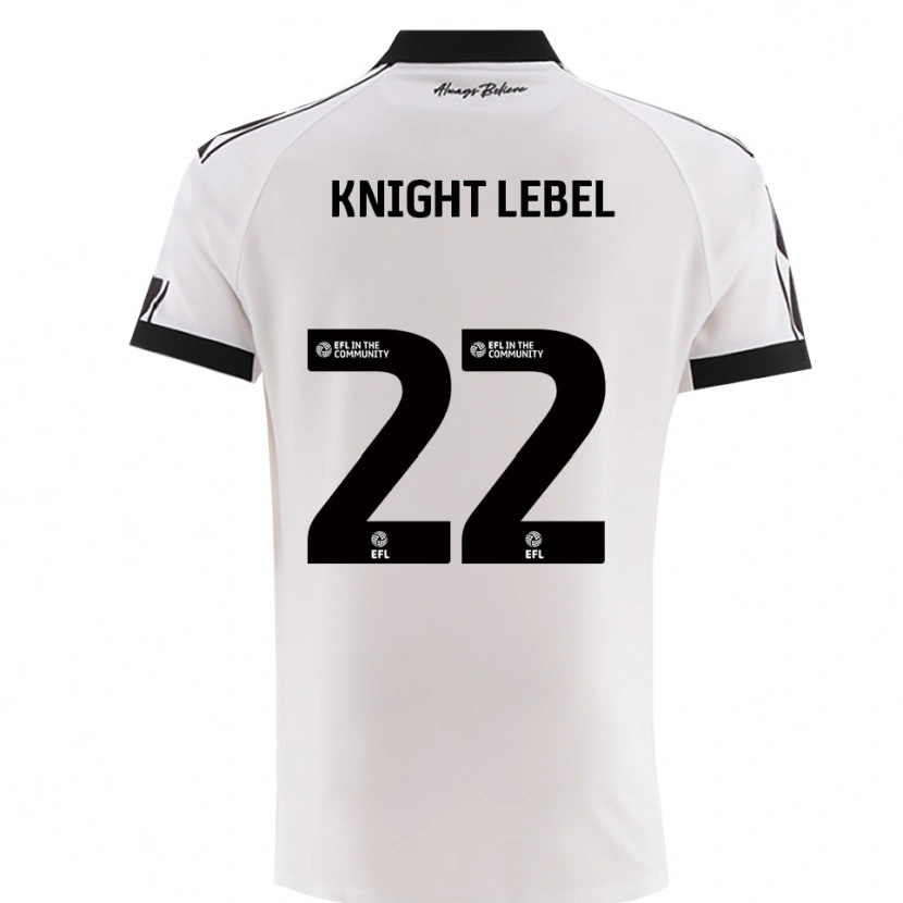 Danxen Niño Camiseta Jamie Knight-Lebel #22 Blanco Negro 2ª Equipación 2025/26 La Camisa