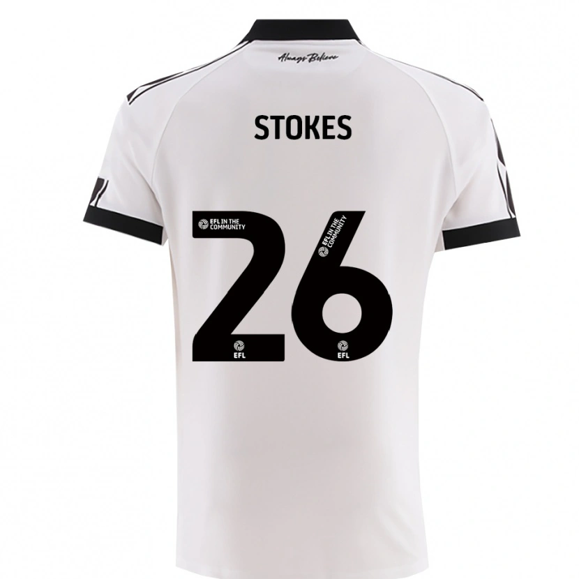 Danxen Niño Camiseta Josh Stokes #26 Blanco Negro 2ª Equipación 2025/26 La Camisa