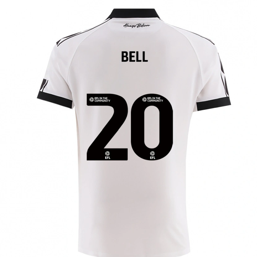 Danxen Niño Camiseta Sam Bell #20 Blanco Negro 2ª Equipación 2025/26 La Camisa