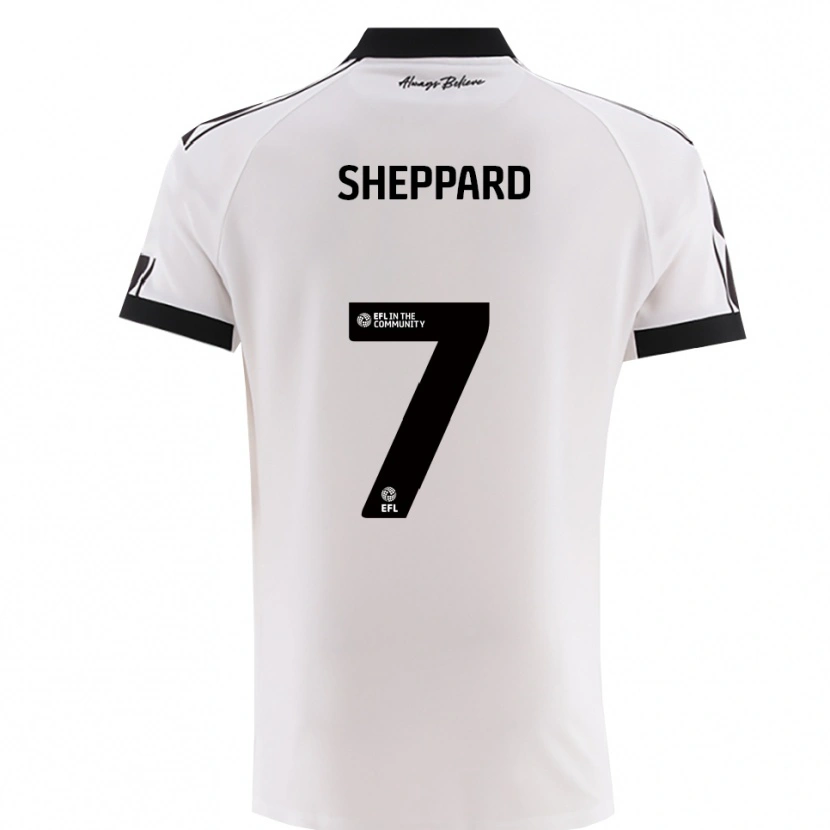 Danxen Niño Camiseta Ruebin Sheppard #7 Blanco Negro 2ª Equipación 2025/26 La Camisa