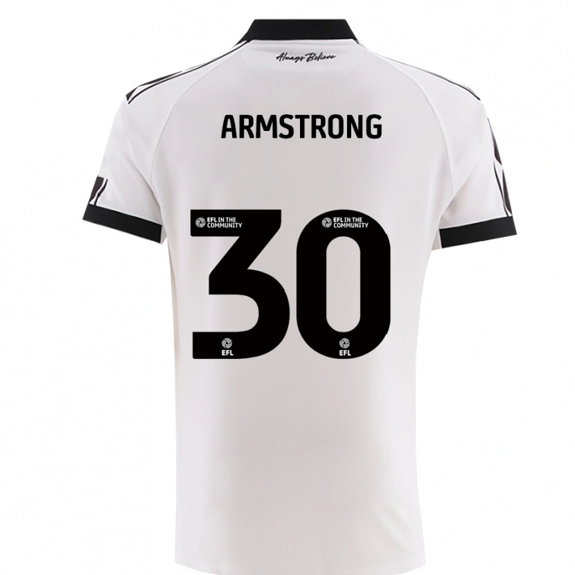 Danxen Niño Camiseta Sinclair Armstrong #30 Blanco Negro 2ª Equipación 2025/26 La Camisa