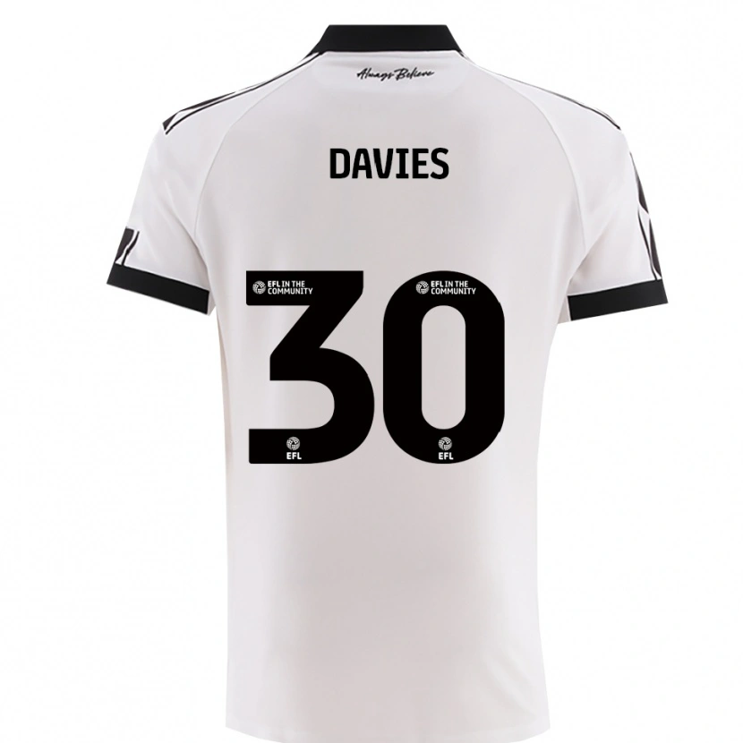 Danxen Niño Camiseta Yasmin Davies #30 Blanco Negro 2ª Equipación 2025/26 La Camisa