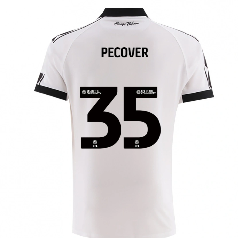 Danxen Niño Camiseta Leo Pecover #35 Blanco Negro 2ª Equipación 2025/26 La Camisa