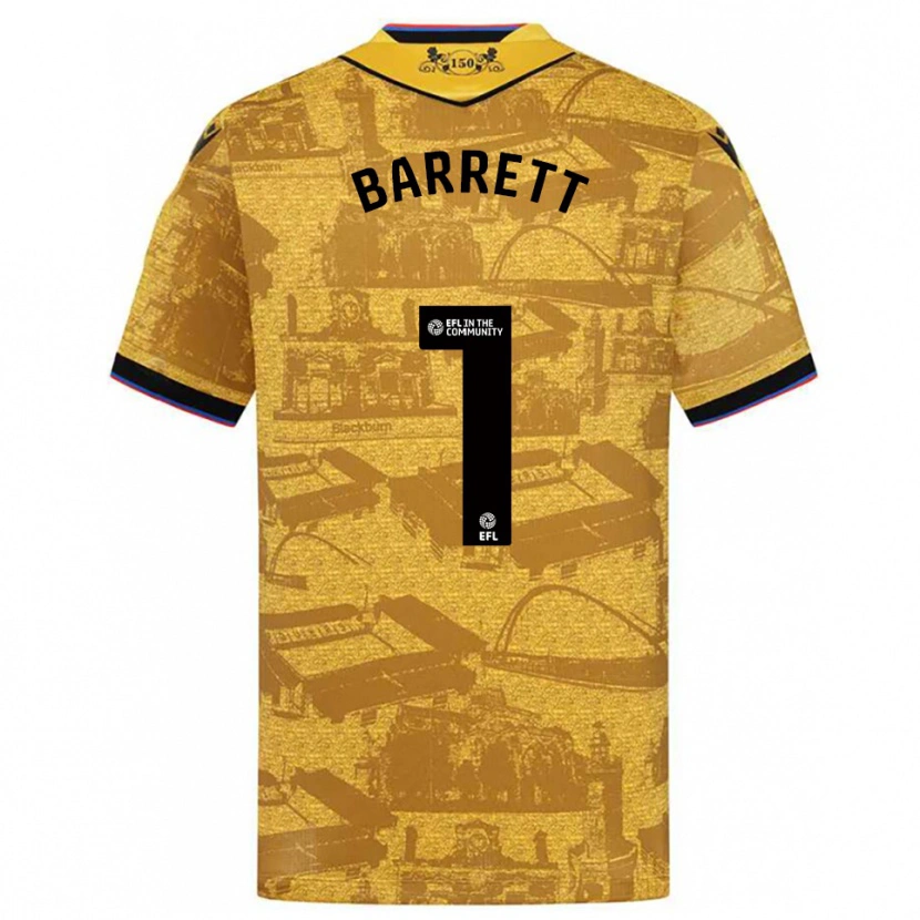Danxen Niño Camiseta Jack Barrett #1 Oro Negro 2ª Equipación 2025/26 La Camisa