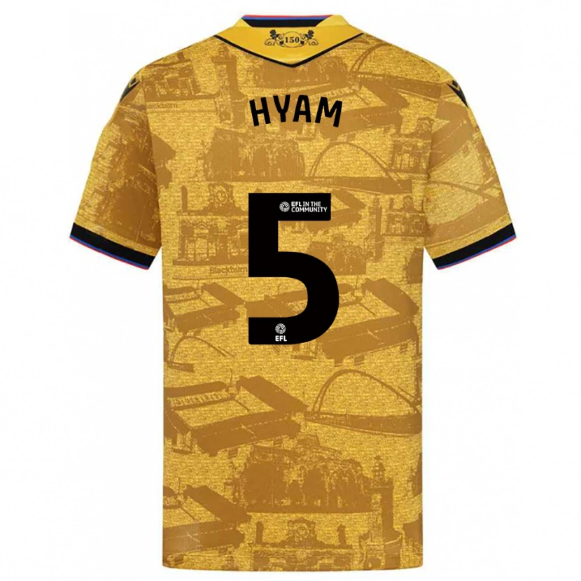 Danxen Niño Camiseta Dominic Hyam #5 Oro Negro 2ª Equipación 2025/26 La Camisa