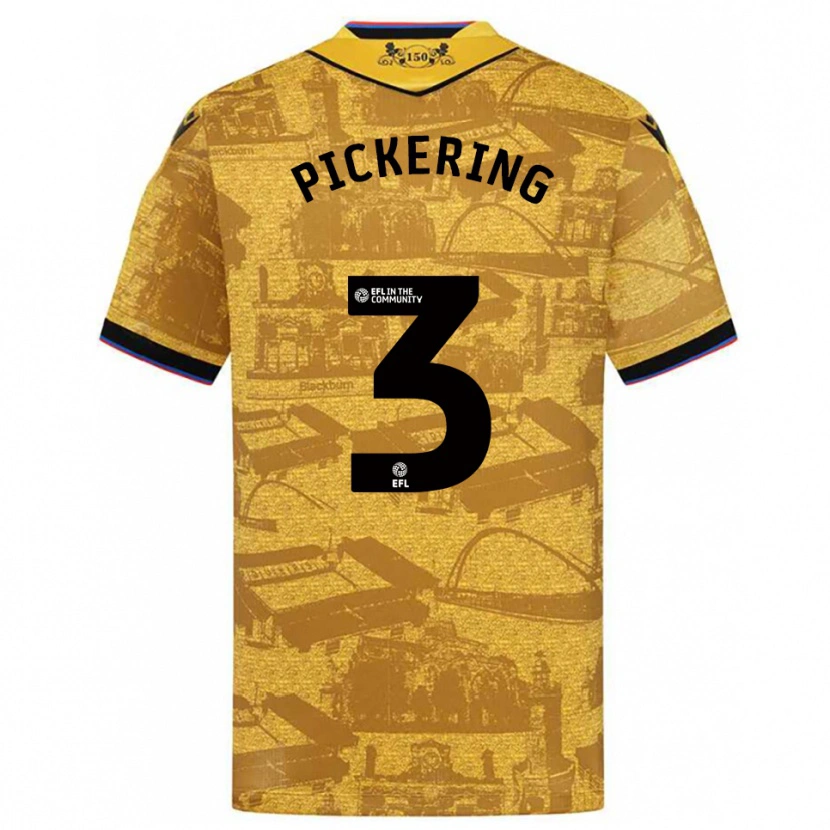 Danxen Niño Camiseta Harry Pickering #3 Oro Negro 2ª Equipación 2025/26 La Camisa