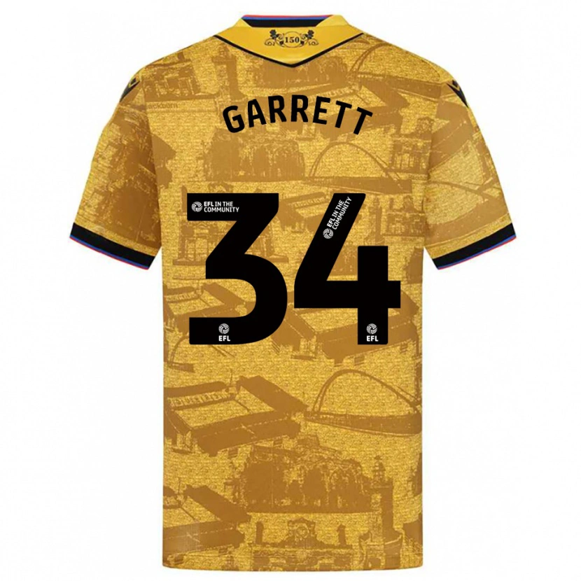 Danxen Niño Camiseta Jake Garrett #34 Oro Negro 2ª Equipación 2025/26 La Camisa
