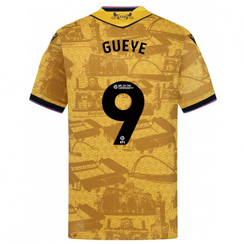 Danxen Niño Camiseta Makhtar Gueye #9 Oro Negro 2ª Equipación 2025/26 La Camisa