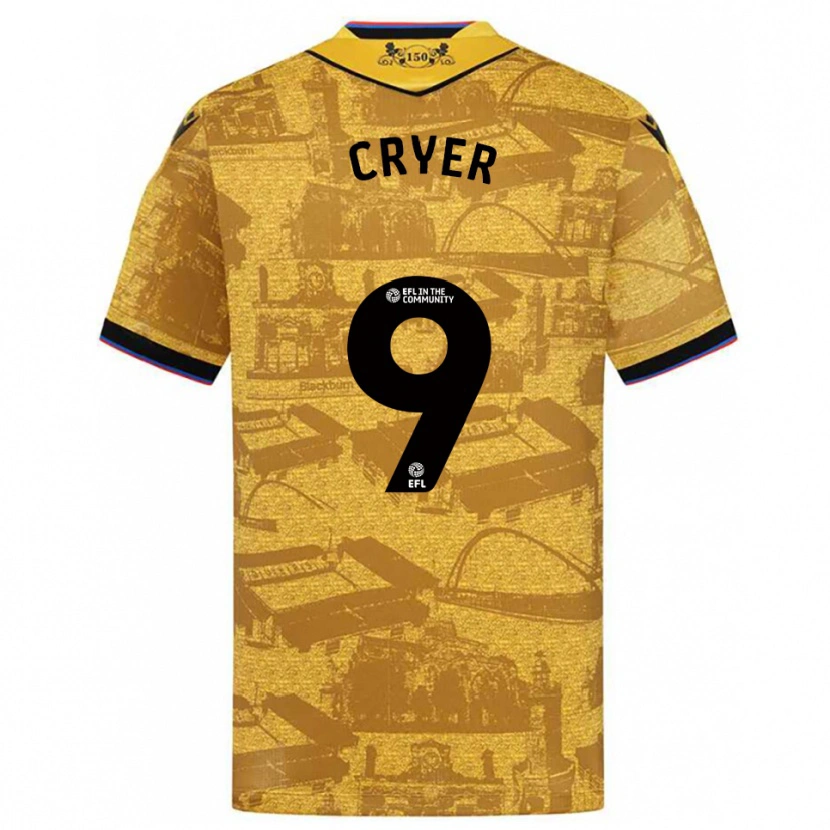 Danxen Niño Camiseta Tom Cryer #9 Oro Negro 2ª Equipación 2025/26 La Camisa