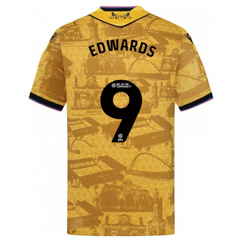 Danxen Niño Camiseta Maria Edwards #9 Oro Negro 2ª Equipación 2025/26 La Camisa