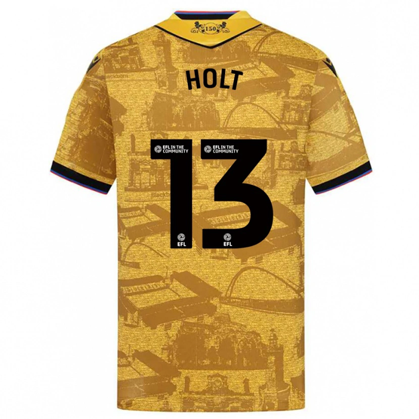 Danxen Niño Camiseta Harry Holt #13 Oro Negro 2ª Equipación 2025/26 La Camisa