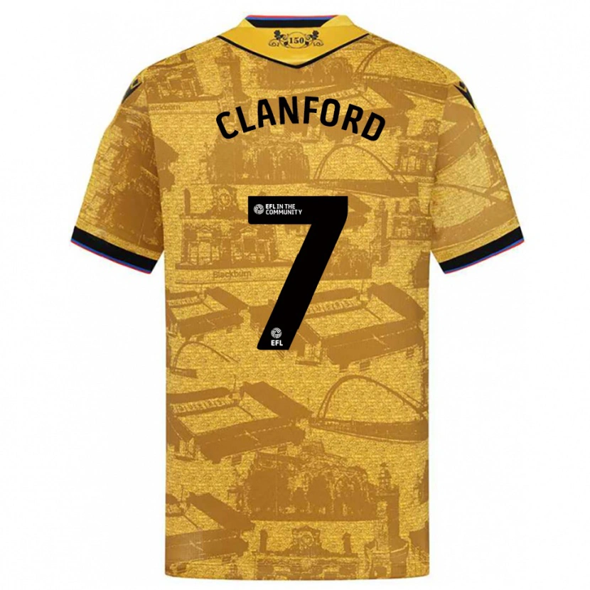 Danxen Niño Camiseta Charlie Clanford #7 Oro Negro 2ª Equipación 2025/26 La Camisa
