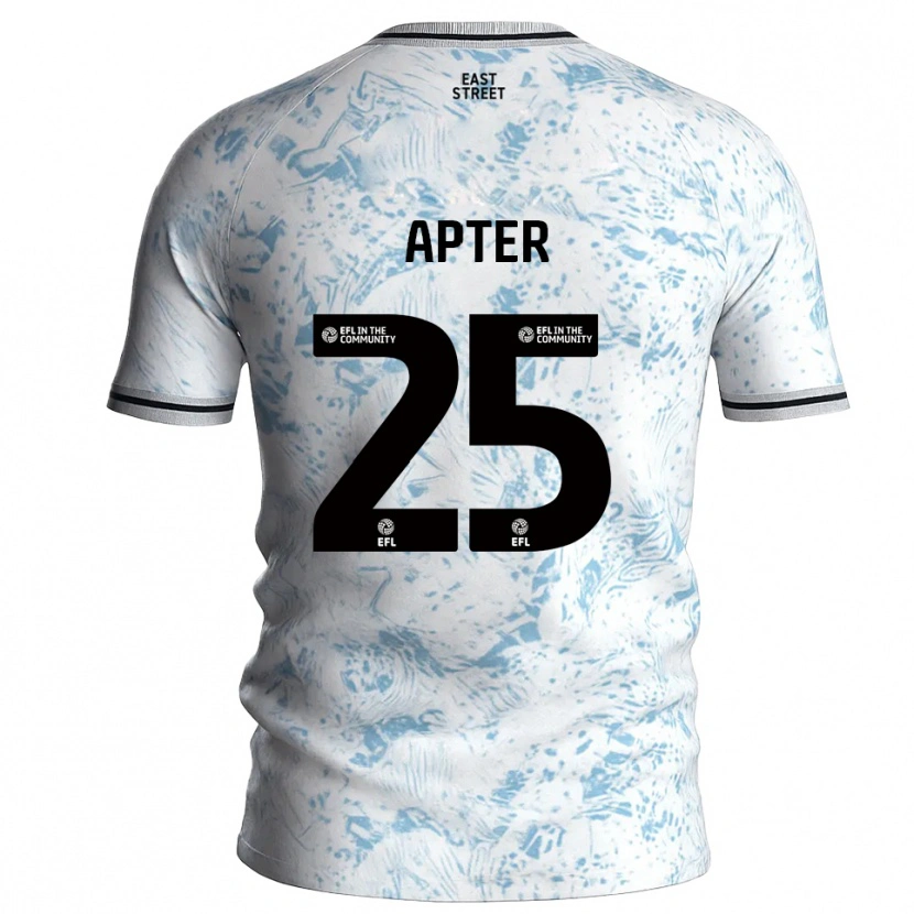 Danxen Niño Camiseta Rob Apter #25 Blanco Azul Celeste 2ª Equipación 2025/26 La Camisa