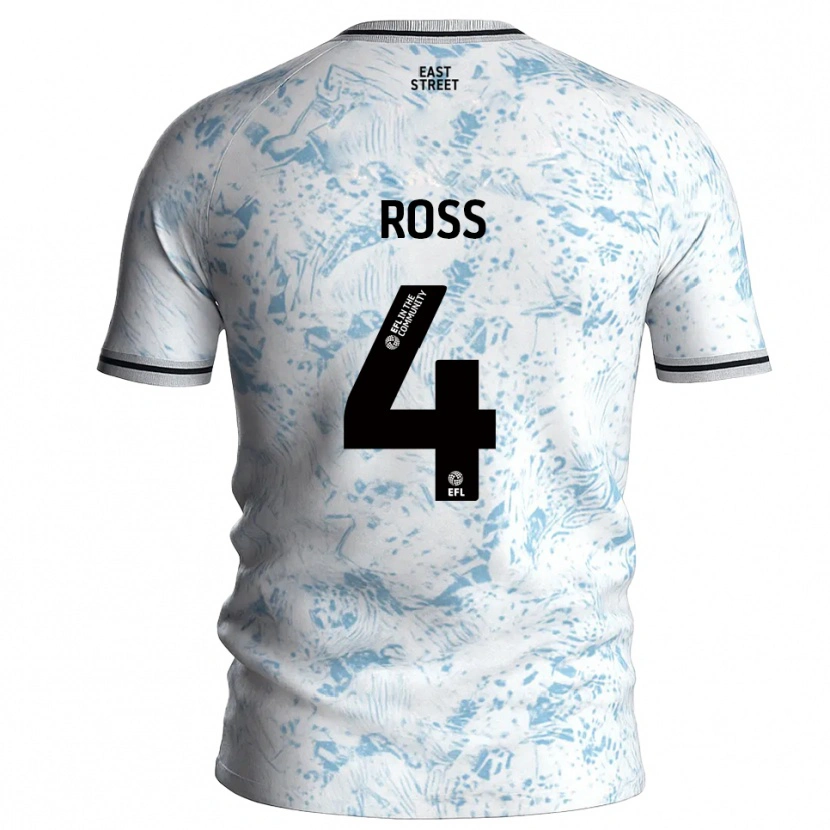 Danxen Niño Camiseta Mia Ross #4 Blanco Azul Celeste 2ª Equipación 2025/26 La Camisa