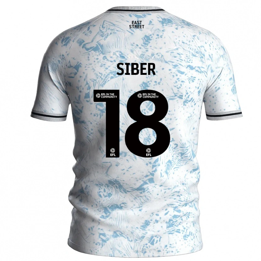Danxen Niño Camiseta Gloria Siber #18 Blanco Azul Celeste 2ª Equipación 2025/26 La Camisa
