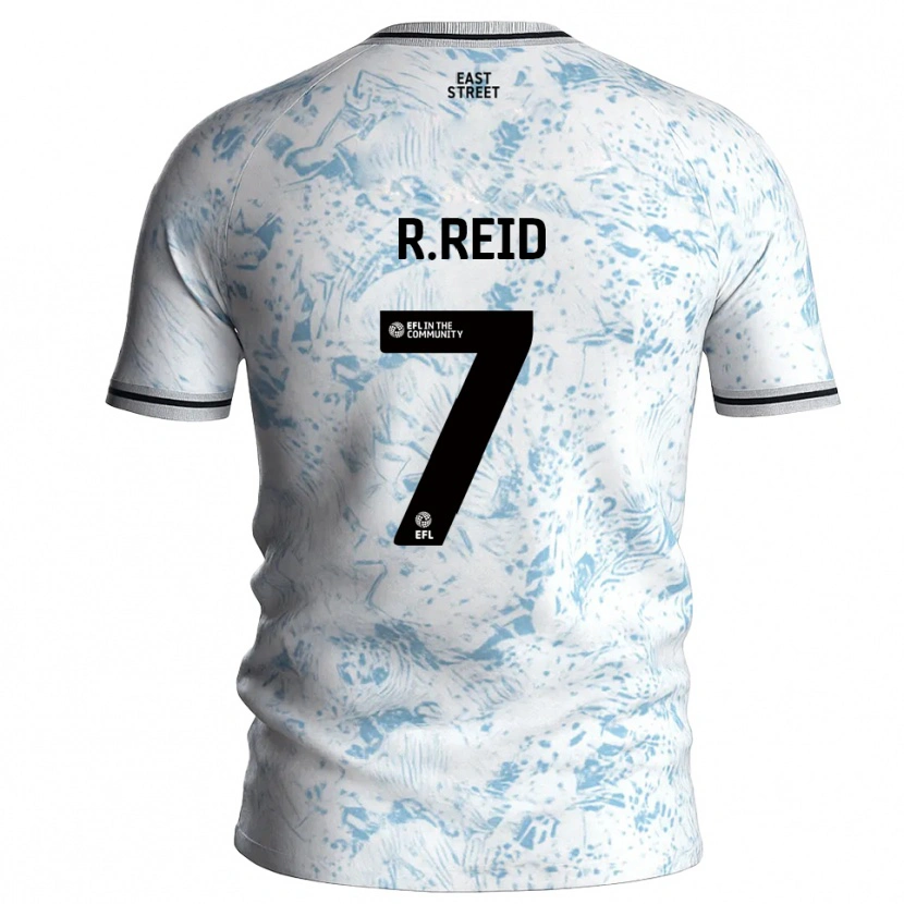 Danxen Niño Camiseta Reuben Reid #7 Blanco Azul Celeste 2ª Equipación 2025/26 La Camisa