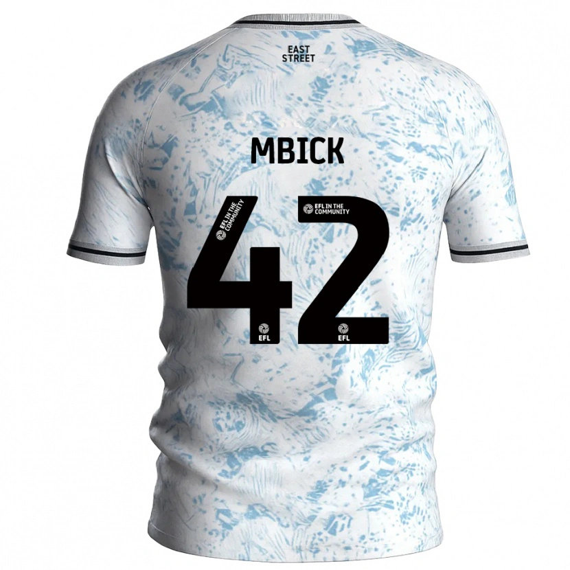 Danxen Niño Camiseta Micah Mbick #42 Blanco Azul Celeste 2ª Equipación 2025/26 La Camisa