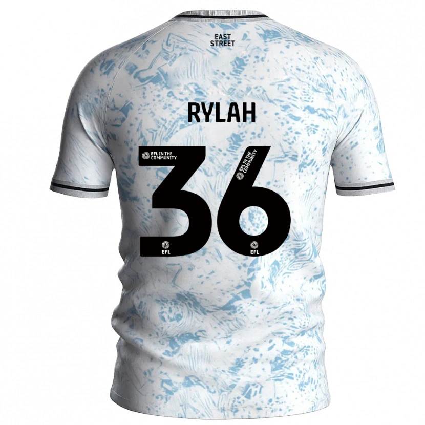 Danxen Niño Camiseta Henry Rylah #36 Blanco Azul Celeste 2ª Equipación 2025/26 La Camisa